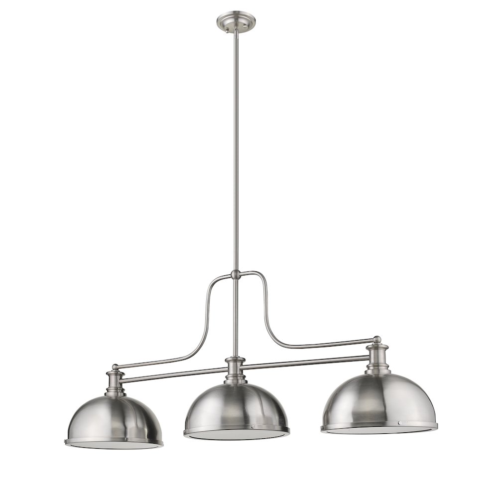 Z-Lite Melange 3 Light Billiard, Steel Frame, Brushed Nckel Shade Color. Picture 5