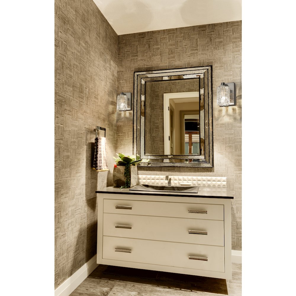 Z-Lite Aubrey 1 Light Wall Sconce in Brushed Nickel Frame Finish. Picture 6