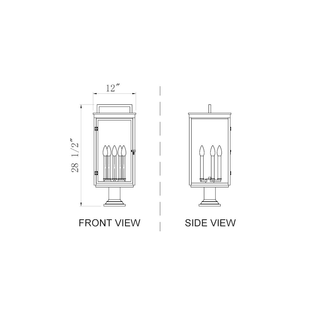 Z-Lite Hartwell 5 Light Outdoor Pier Mounted Fixture in Sand Black color. Picture 8