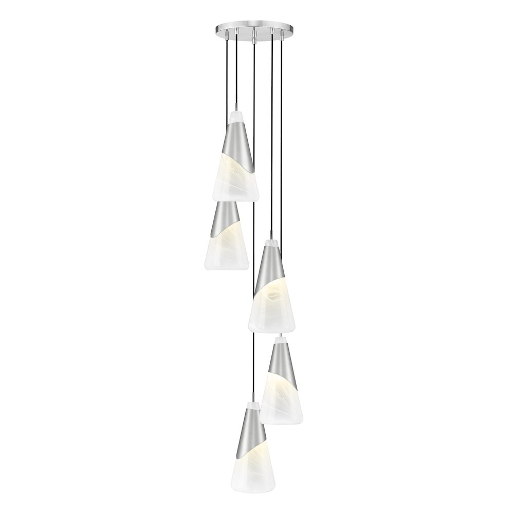 Z-Lite Aimie 5 Light Chandelier, Brushed Nickel. Picture 1