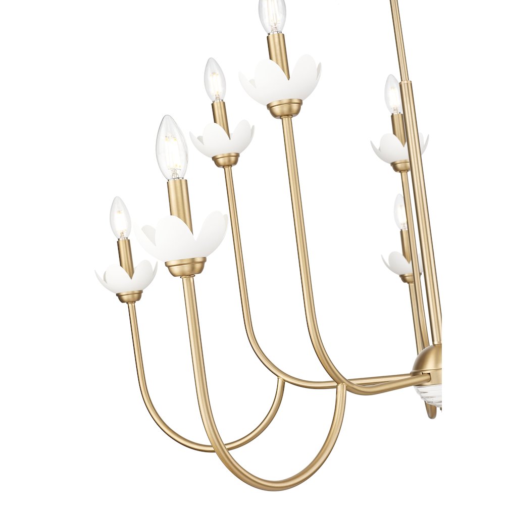 Z-Lite Allistair 10 Light Chandelier in Modern Gold color, Steel frame. Picture 4