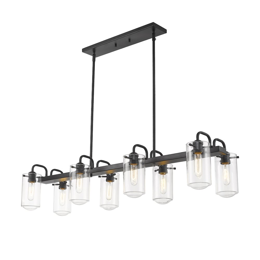Z-Lite Delaney 8 Light Linear Chandelier, Matte Black. Picture 4