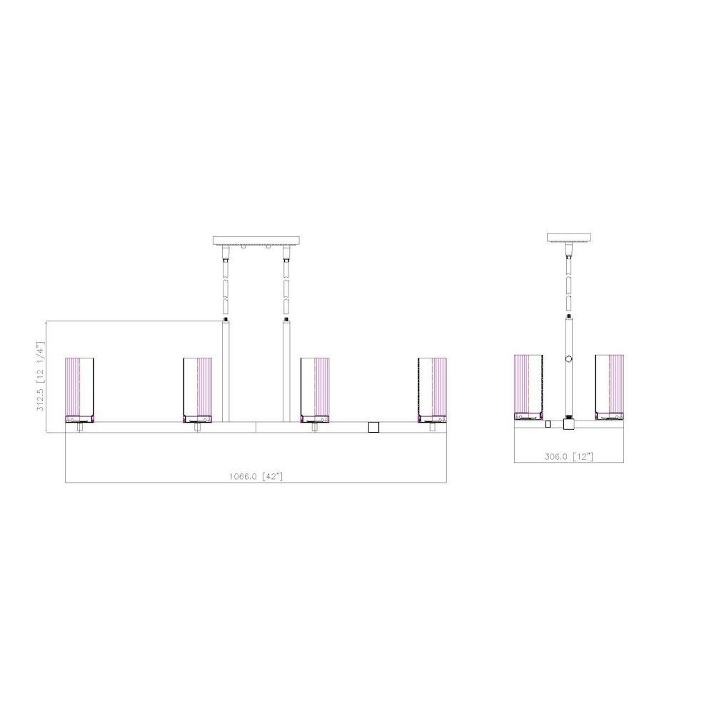 Z-Lite 8 Light Linear Chandelier. Picture 8