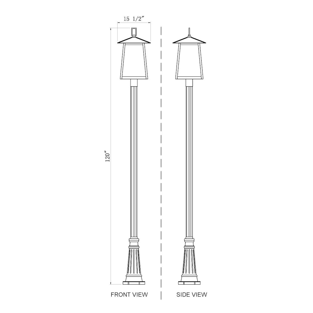 Z-Lite 5 Light Outdoor Post Mounted Fixture. Picture 8