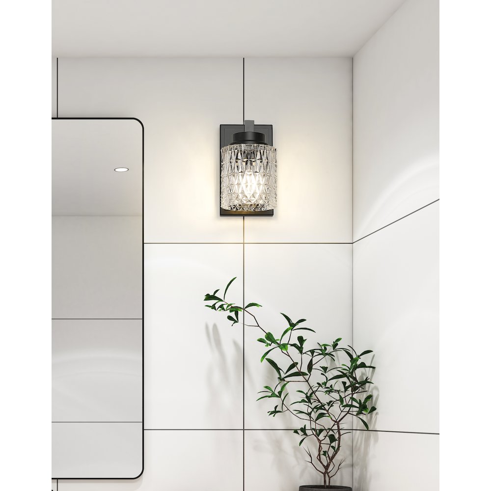 Z-Lite 1 Light Wall Sconce, Matte Black. Picture 5