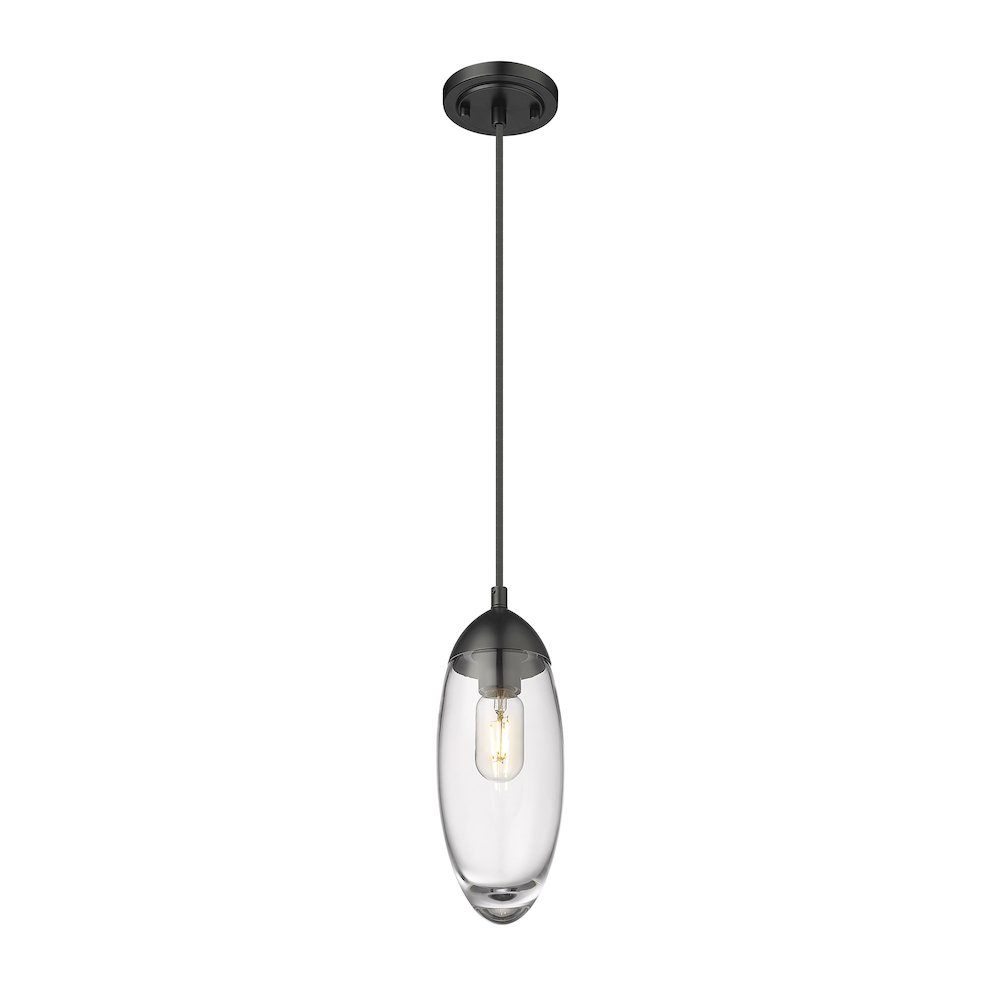 Z-Lite Arden 1 Light Pendant, Matte Black. Picture 2