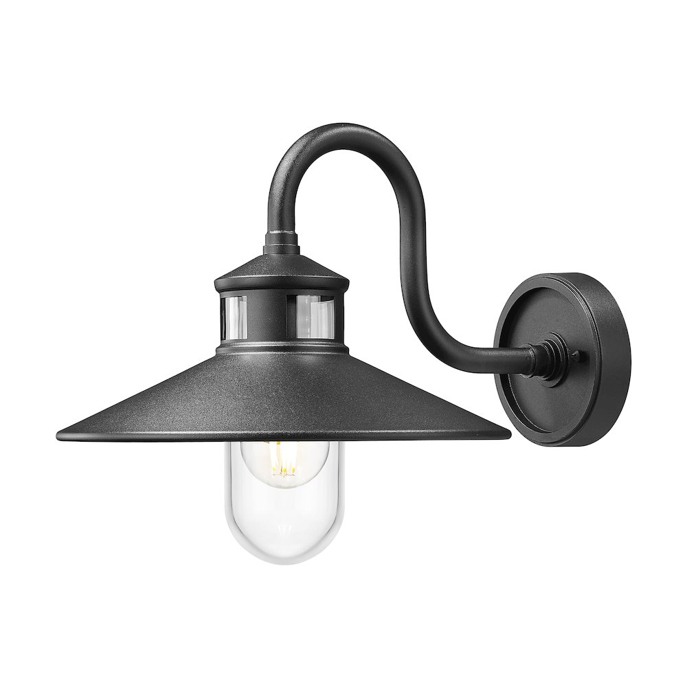 Z-Lite RLM 1 Light Outdoor Wall Light in Sand Black color, Aluminum frame. Picture 1