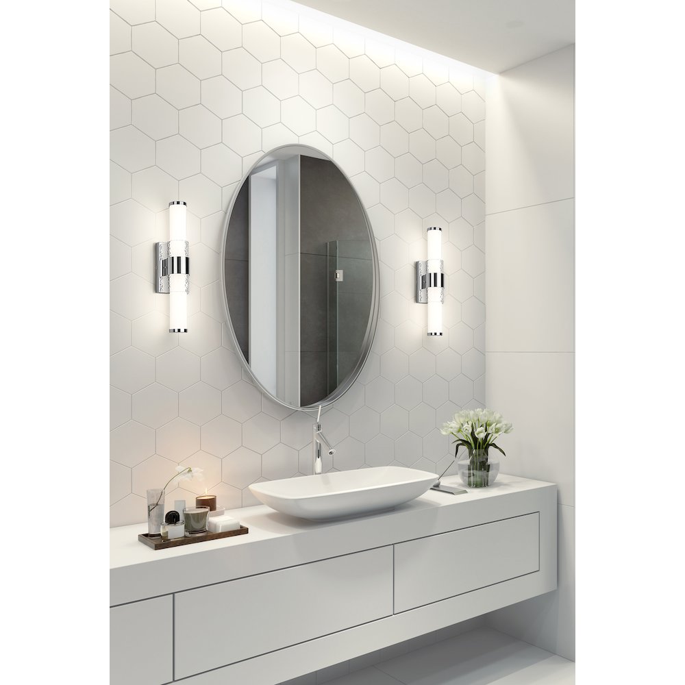 Z-Lite Egon 1 Light Vanity in Chrome color, Steel frame. Picture 7