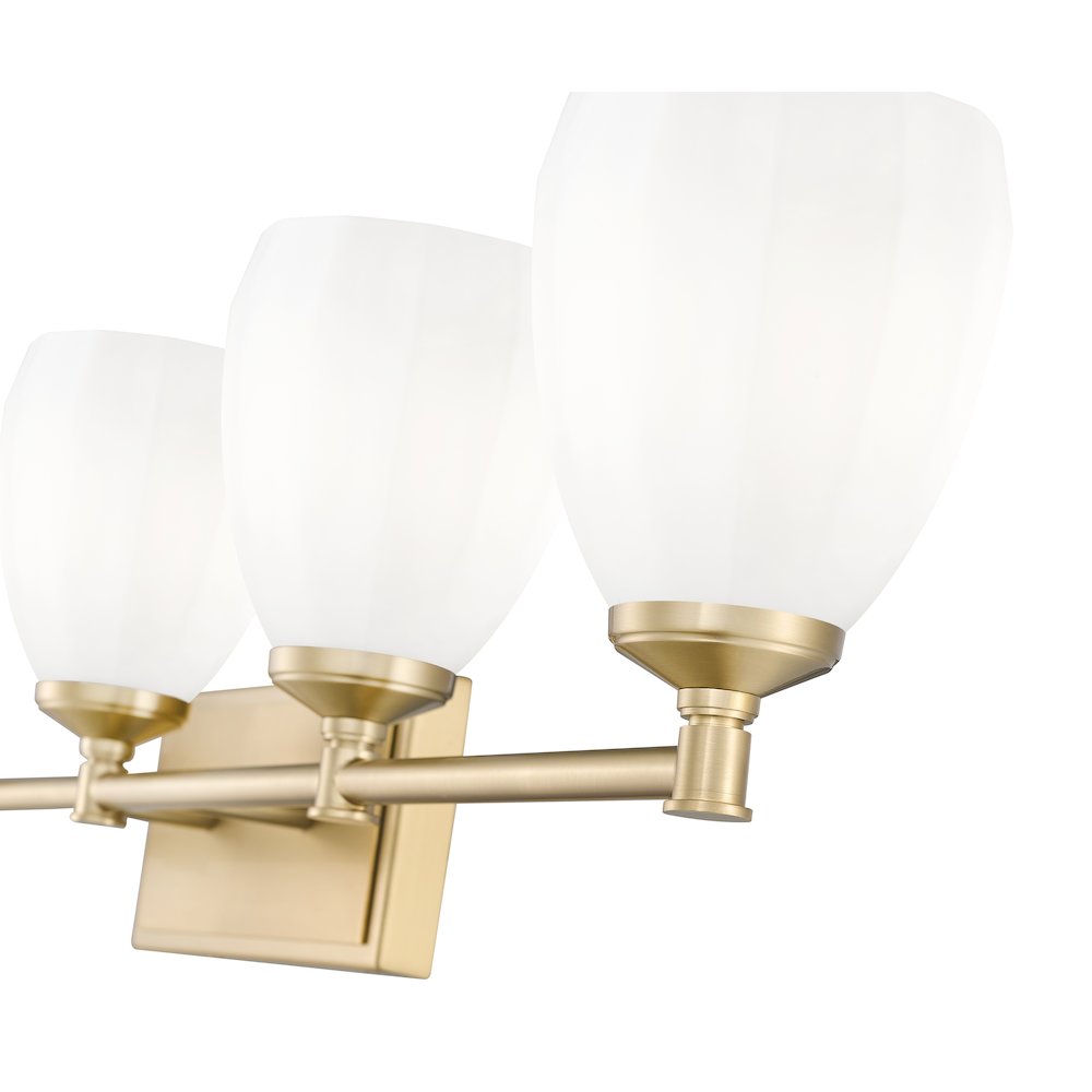 Z-Lite Oren 5 Light Vanity in Modern Gold color, Steel frame. Picture 4
