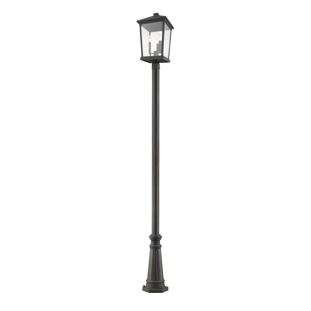 Z-Lite 3 Light Outdoor Post Mounted Fixture. Picture 1