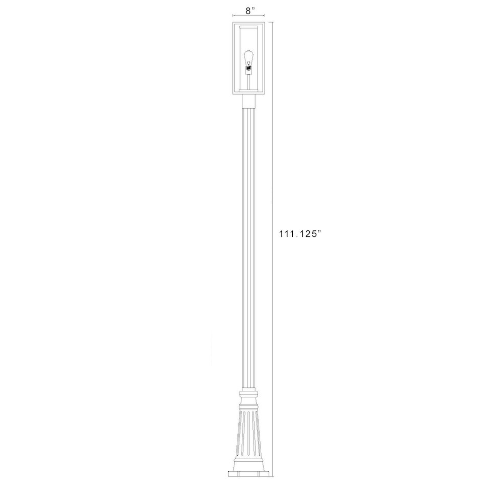 Z-Lite 1 Light Outdoor Post Mounted Fixture. Picture 6