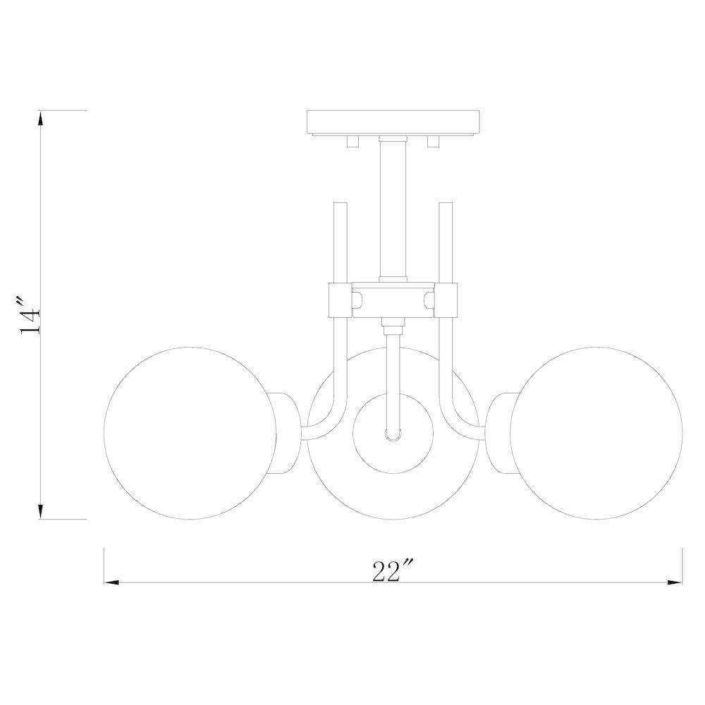 Z-Lite 3 Light Semi Flush Mount. Picture 8