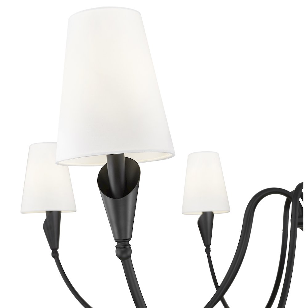Z-Lite Claudelle 8 Light Chandelier in Matte Black color, Steel frame. Picture 4