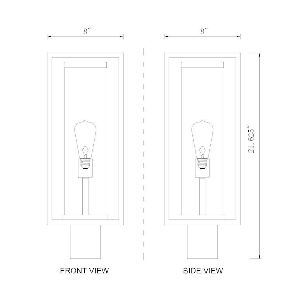 Z-Lite 1 Light Outdoor Post Mount Fixture. Picture 6