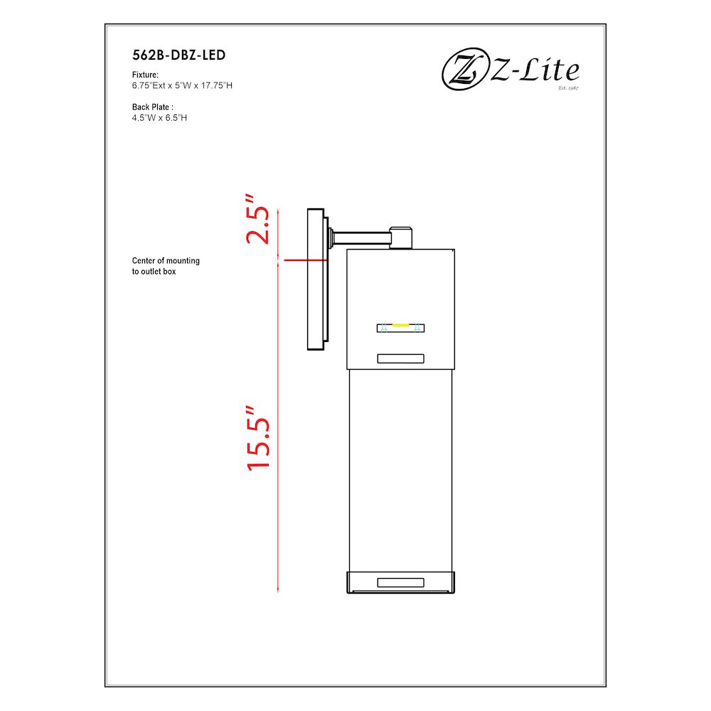 Z-Lite 1 Light Outdoor Wall Light. Picture 2