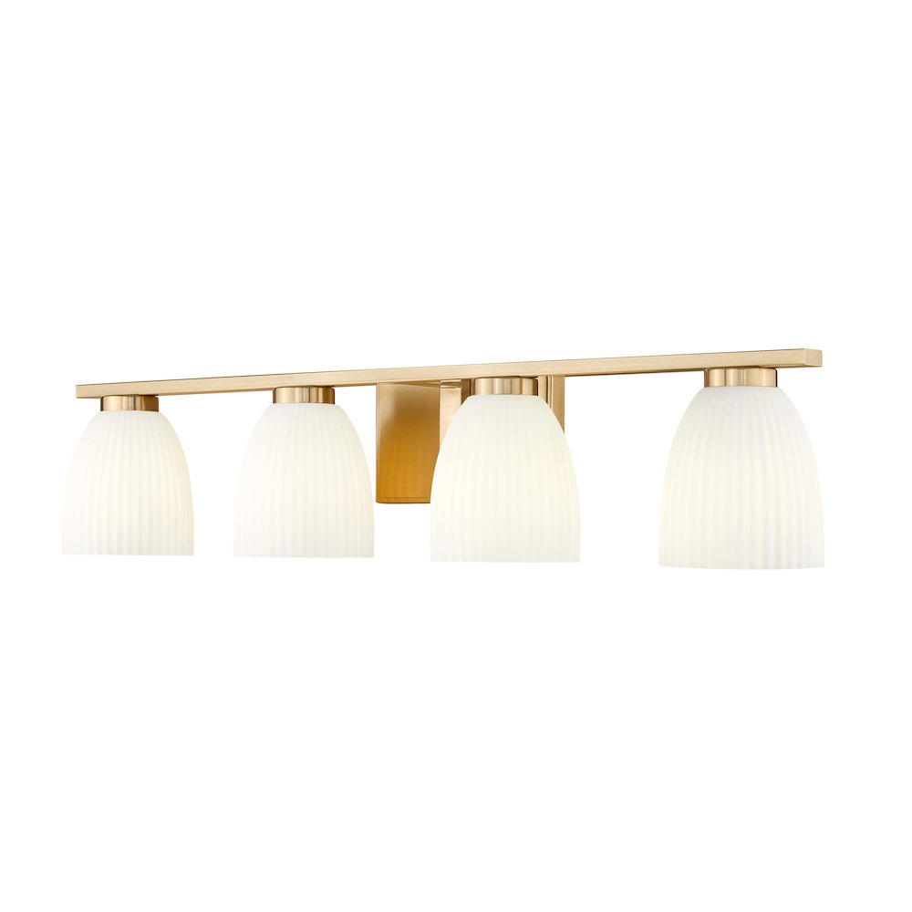 Z-Lite Naya 4 Light Vanity in Modern Gold color, Steel frame. Picture 1