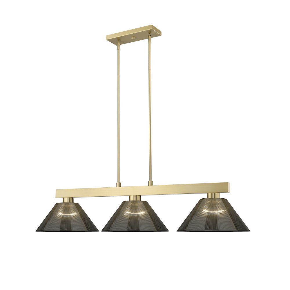 Z-Lite Cobalt 3 Light Billiard, Steel Frame, Smoke Shade Color. Picture 3