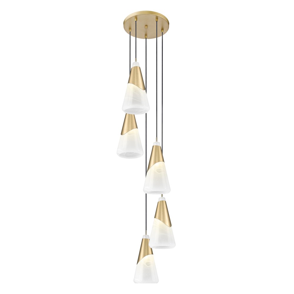 Z-Lite Aimie 5 Light Chandelier, Modern Gold. Picture 2