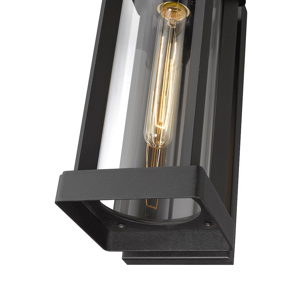 Z-Lite Glenwood 1 Light Outdoor Wall Light in Black Frame Finish. Picture 4