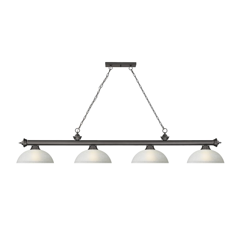Z-Lite Cordon 4 Light Billiard, Steel Frame, White Linen Shade Color. Picture 2