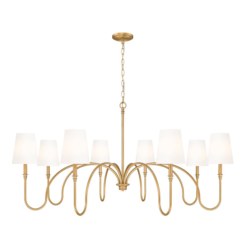 Z-Lite 8 Light Chandelier, Rubbed Brass. Picture 1