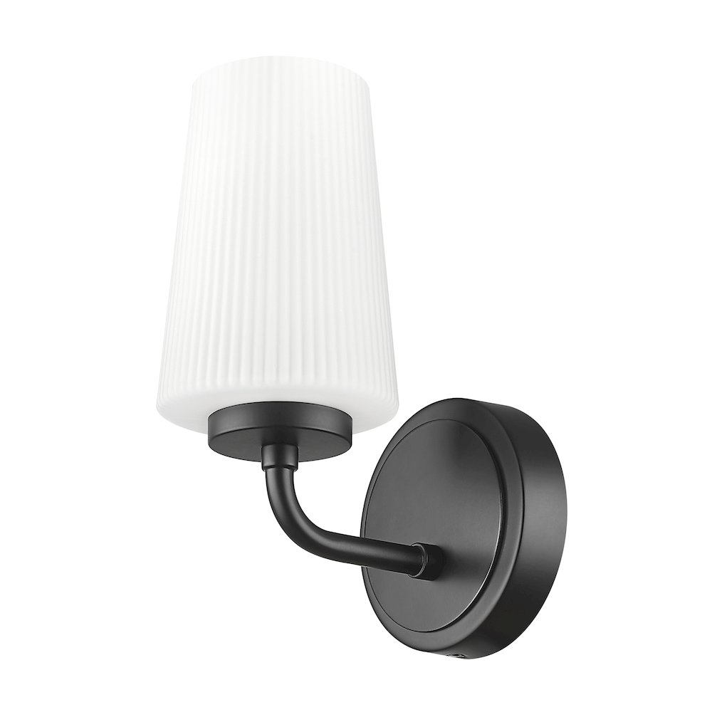 Z-Lite Montford 1 Light Wall Sconce in Matte Black color, Steel frame. Picture 5