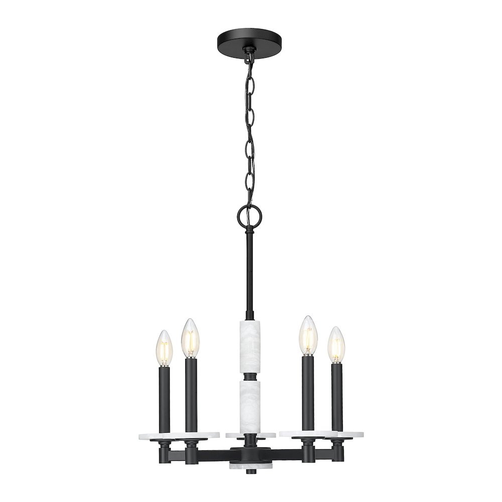 Z-Lite Kaden 5 Light Chandelier in Matte Black color, Steel frame. Picture 3