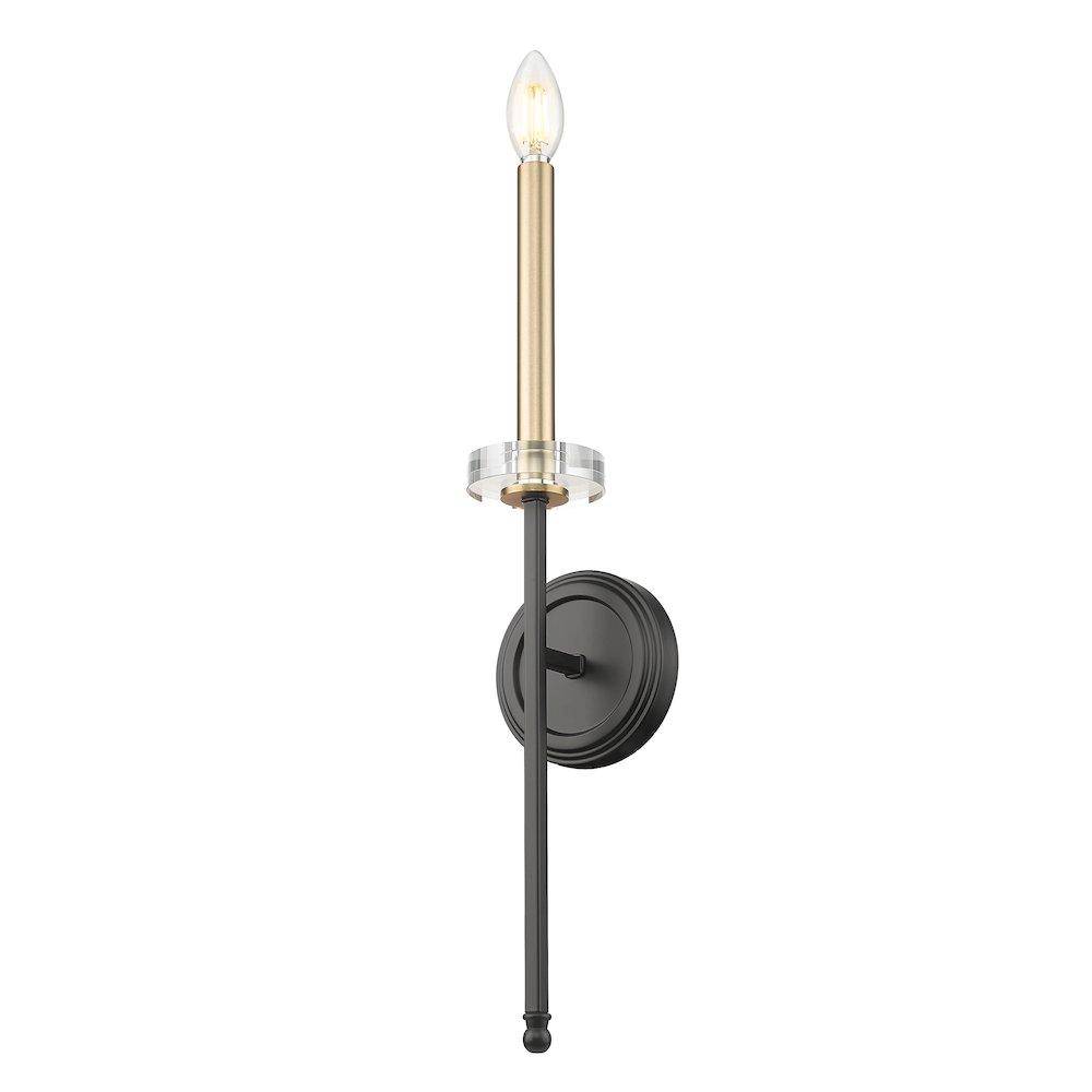 Z-Lite 1 Light Wall Sconce, Matte Black+Mordern Gold. Picture 3