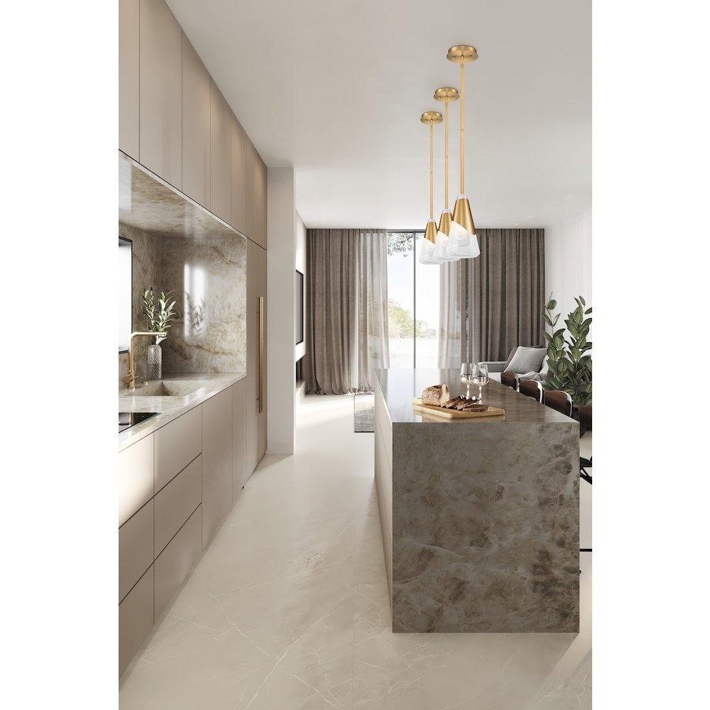 Z-Lite Aimie 1 Light Pendant, Modern Gold. Picture 6