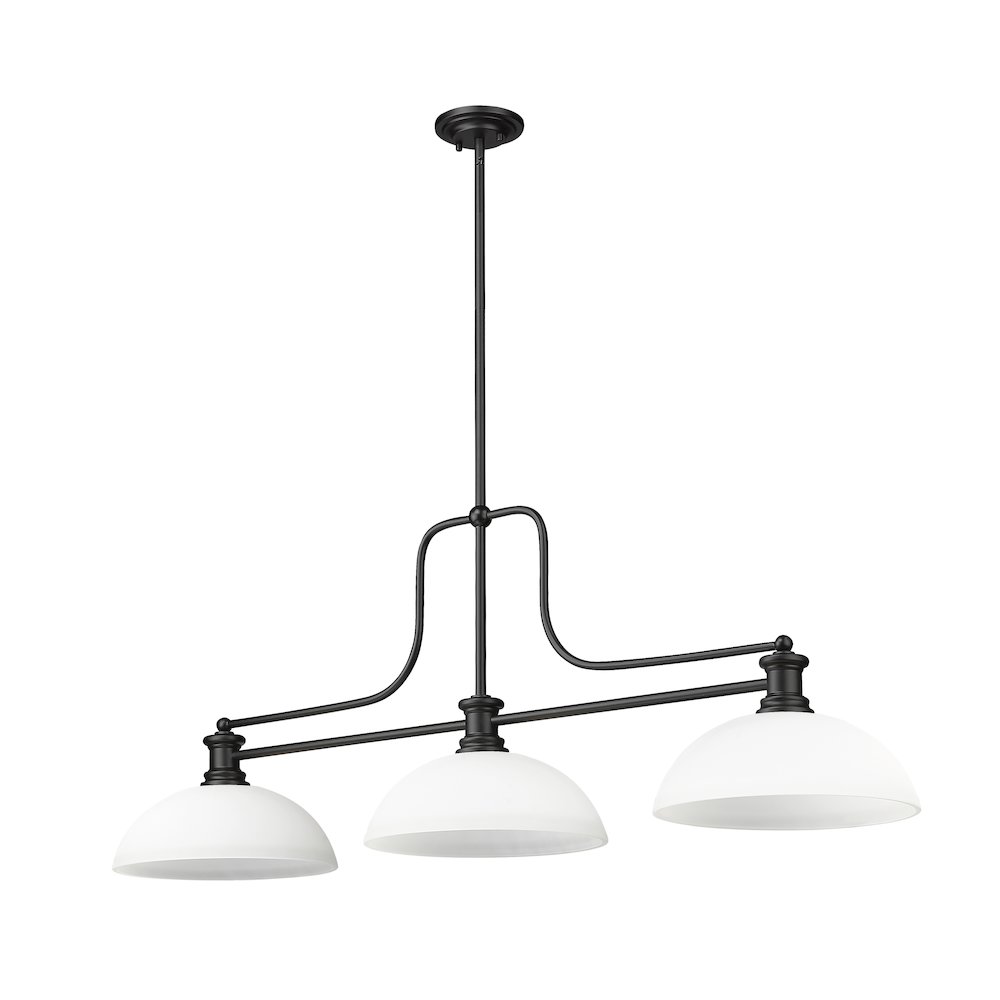 Z-Lite Melange 3 Light Billiard, Steel Frame, Matte Opal Shade Color. Picture 5