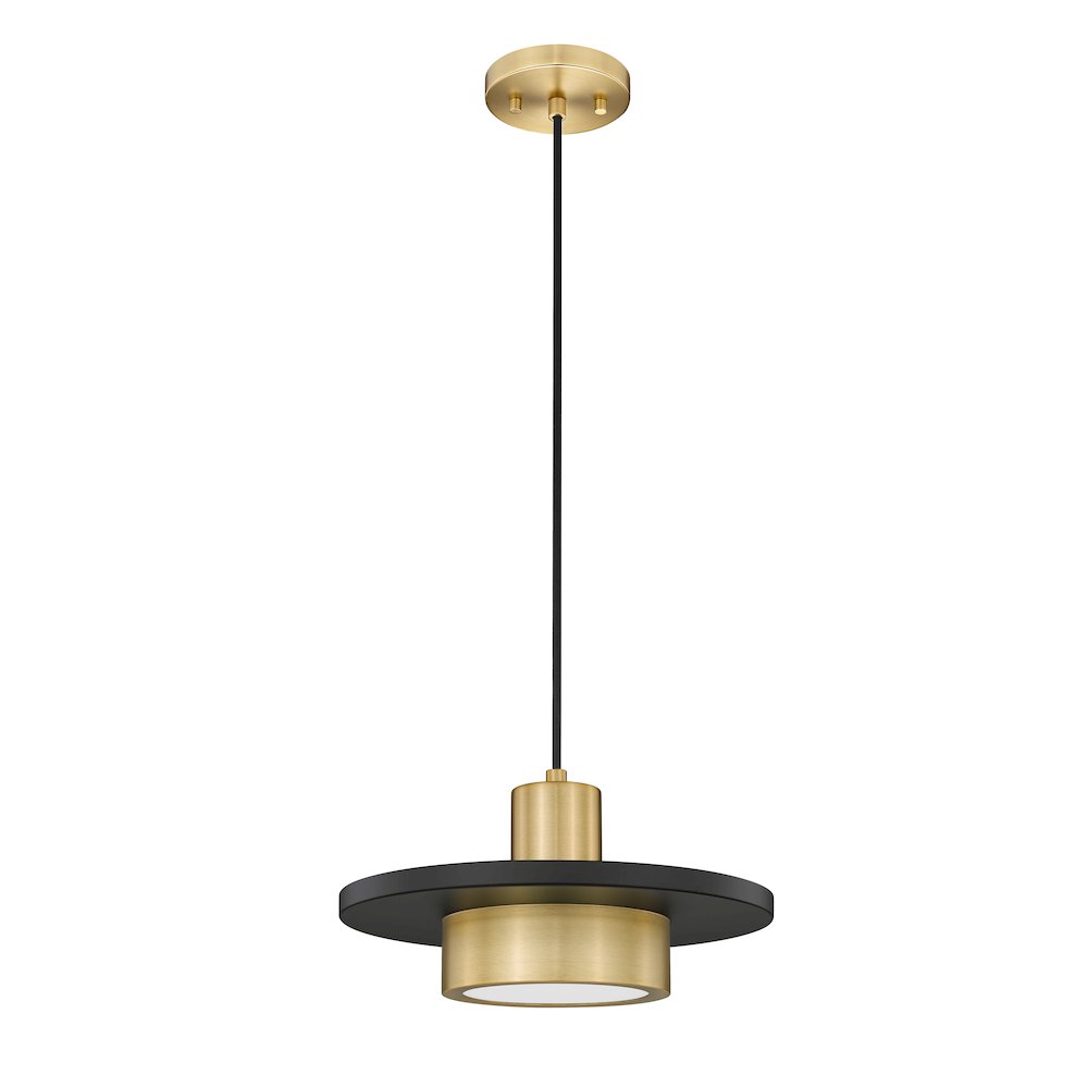 Z-Lite 1 Light Pendant, Matte Black + Modern Gold. Picture 7