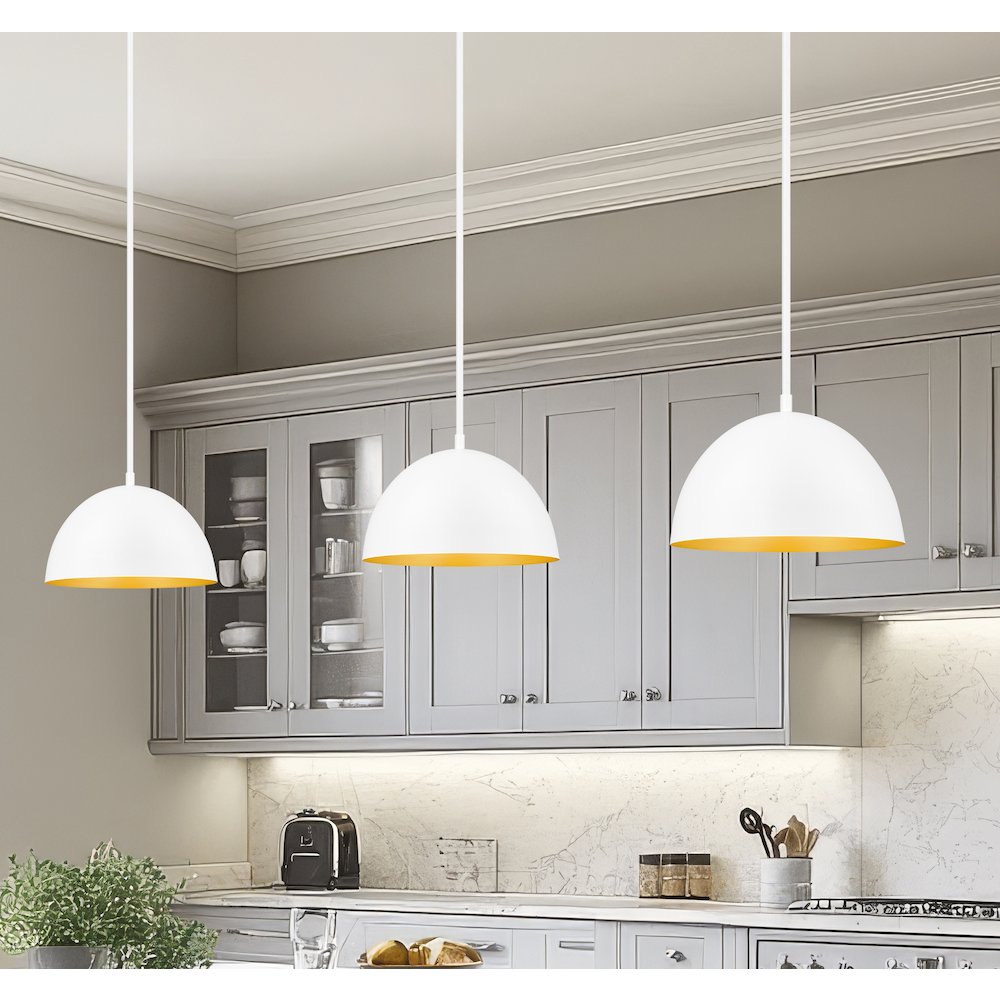 Z-Lite 1 Light Pendant, Matte White. Picture 5