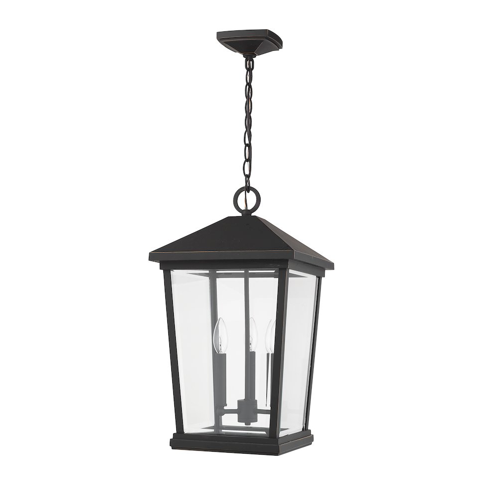 Z-Lite 3 Light Outdoor Chain Mount Ceiling Fixture. Picture 5
