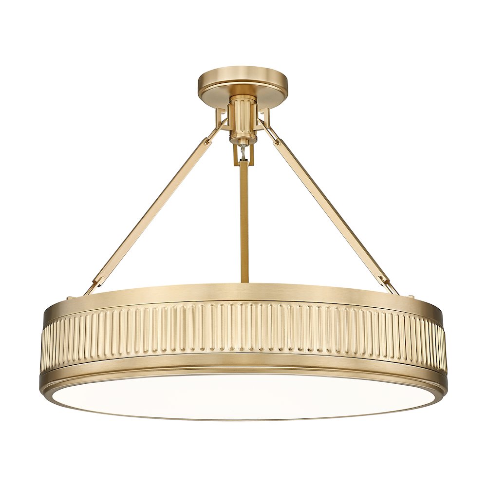 Z-Lite 3 Light Semi Flush Mount, Modern Gold. Picture 1