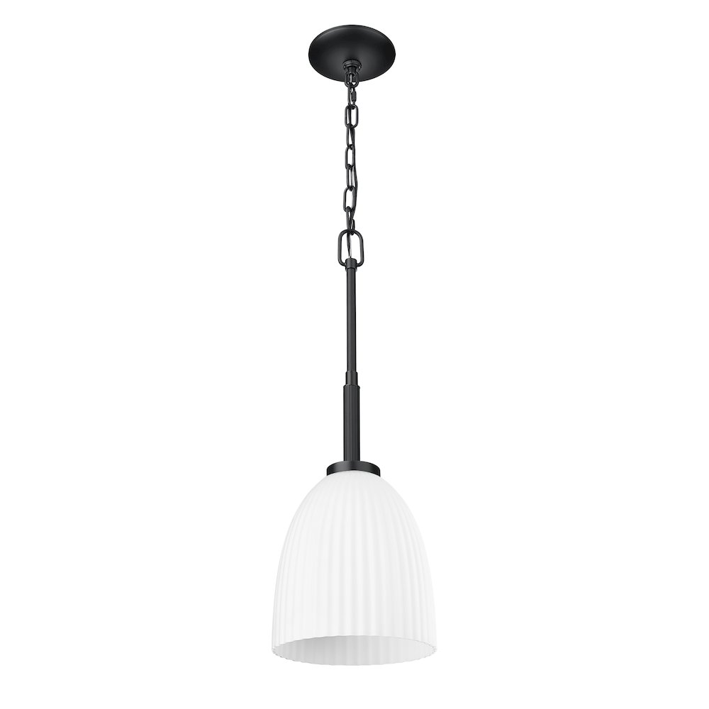 Z-Lite Naya 1 Light Pendant in Matte Black color, Steel frame. Picture 5