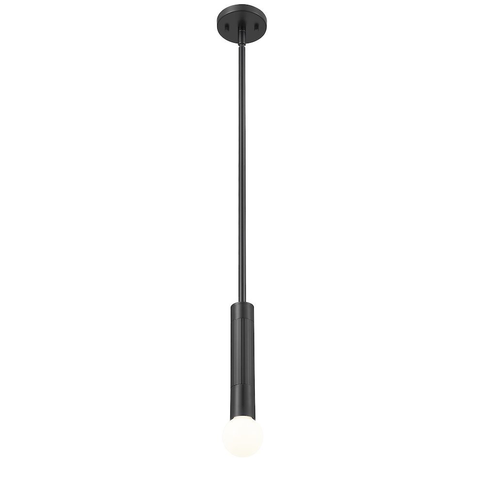 Z-Lite Stari 1 Light Pendant in Matte Black color, Steel frame. Picture 3