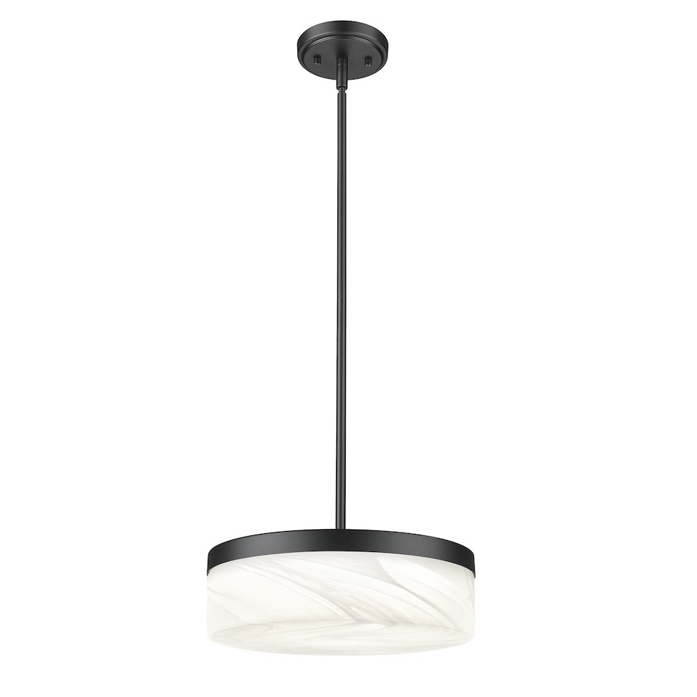 Z-Lite 1 Light Pendant, Matte Black. Picture 3