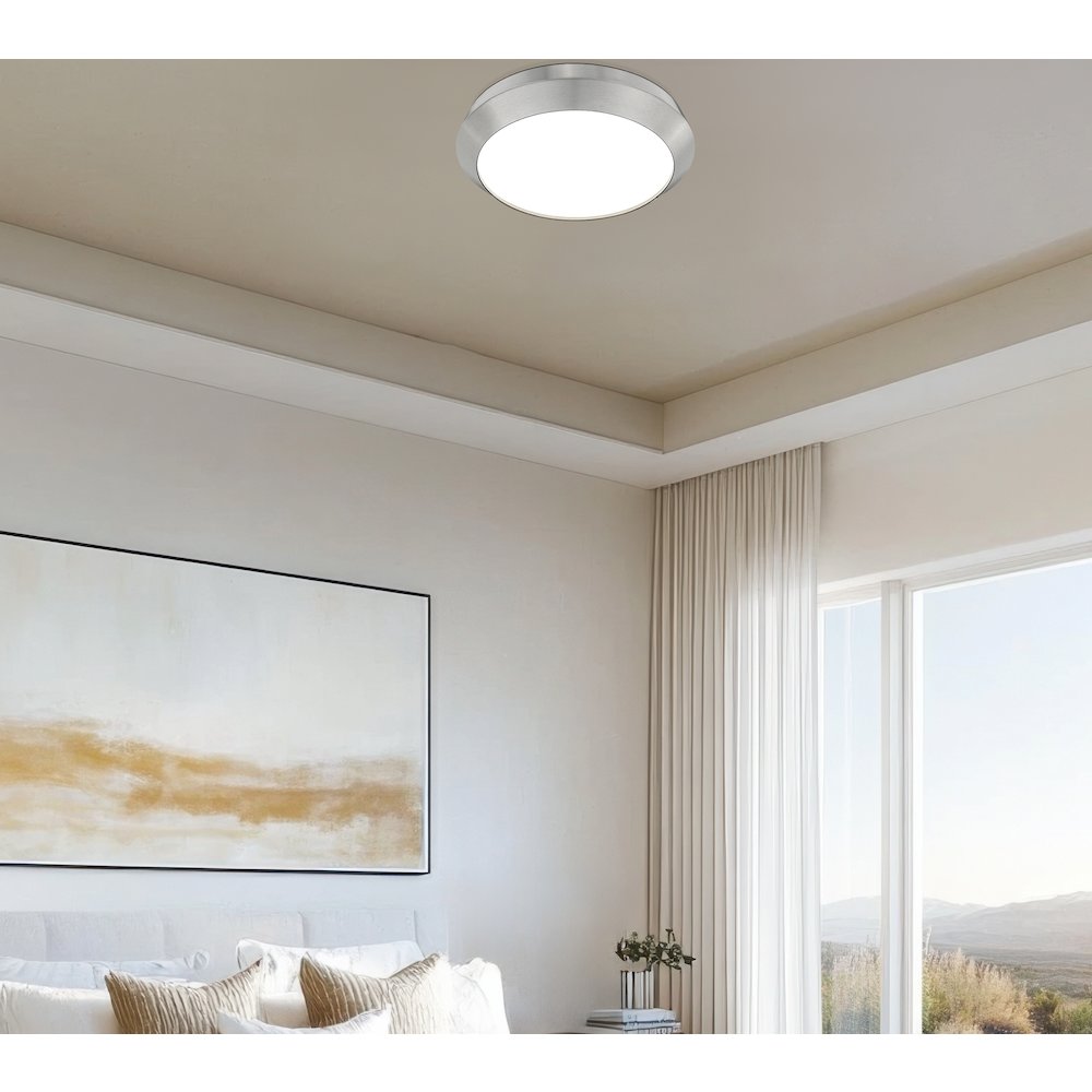 Z-Lite 1 Light Flush Mount, Brushed Nickel. Picture 6