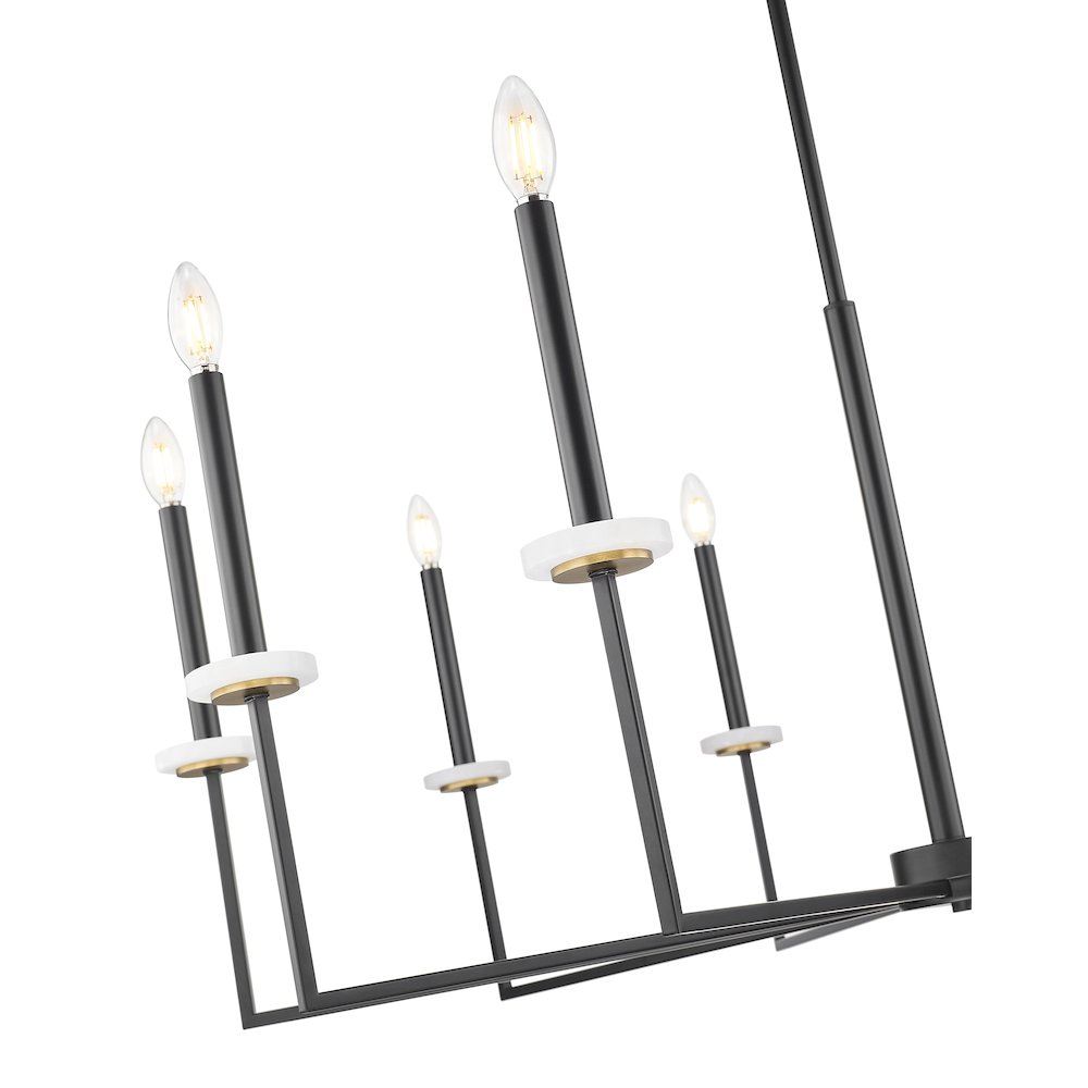Z-Lite 10 Light Chandelier, Matte Black+Mordern Gold. Picture 4