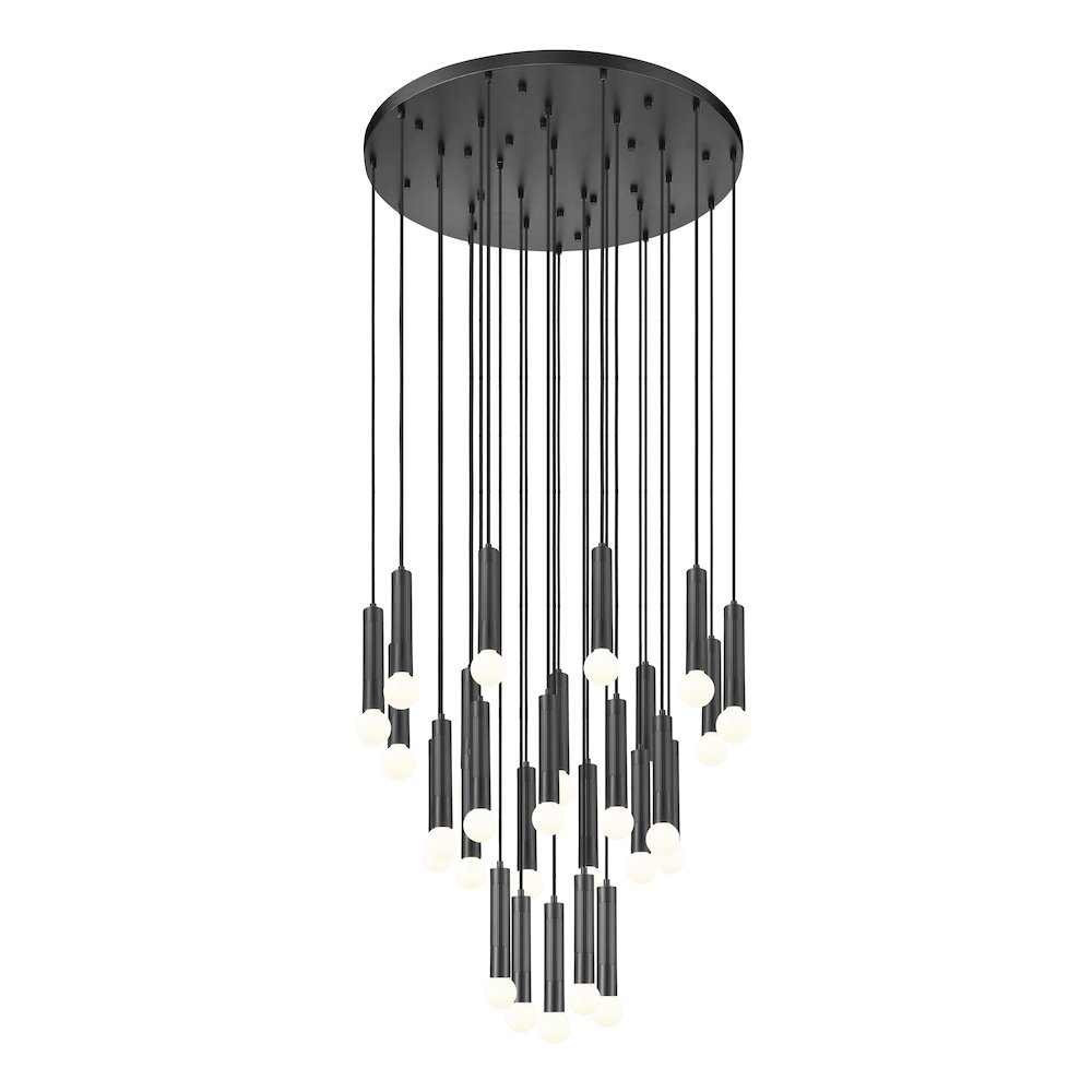 Z-Lite Stari 27 Light Chandelier in Matte Black color, Steel frame. Picture 2