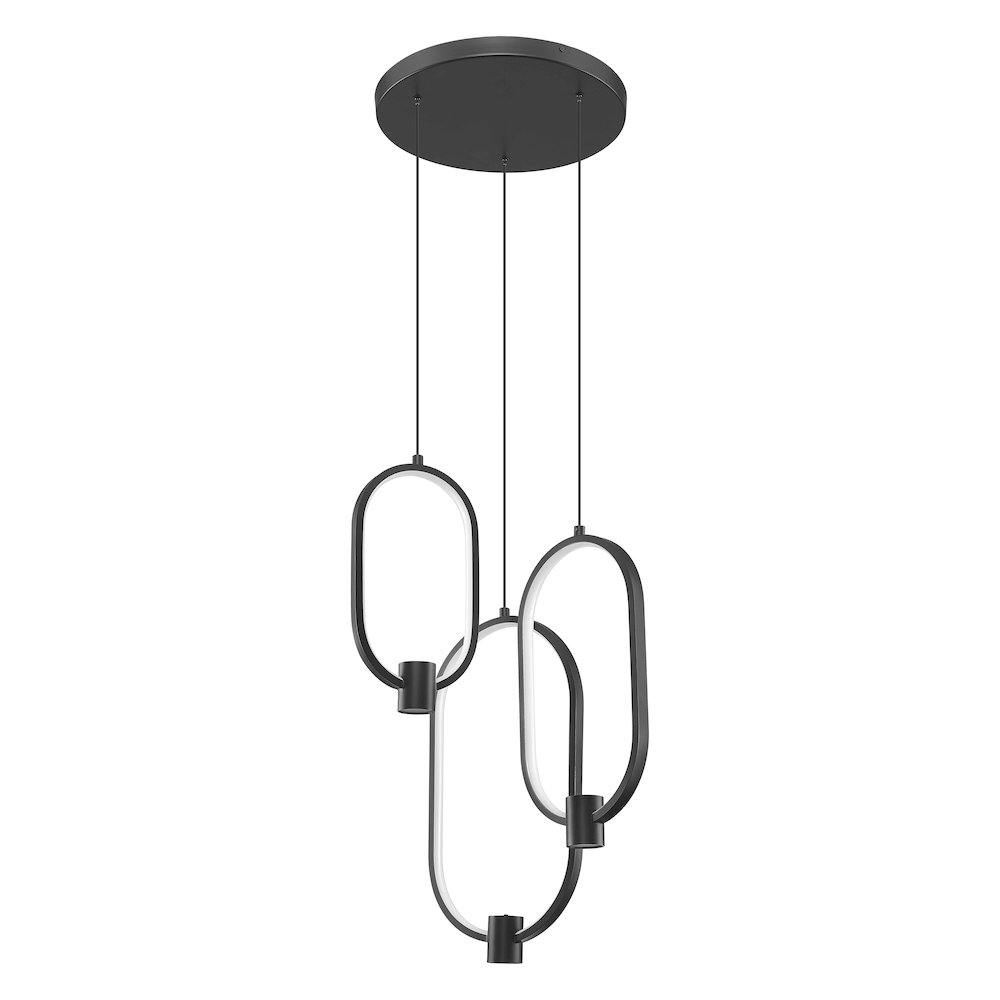 Z-Lite 3 Light Chandelier, Matte Black. Picture 7