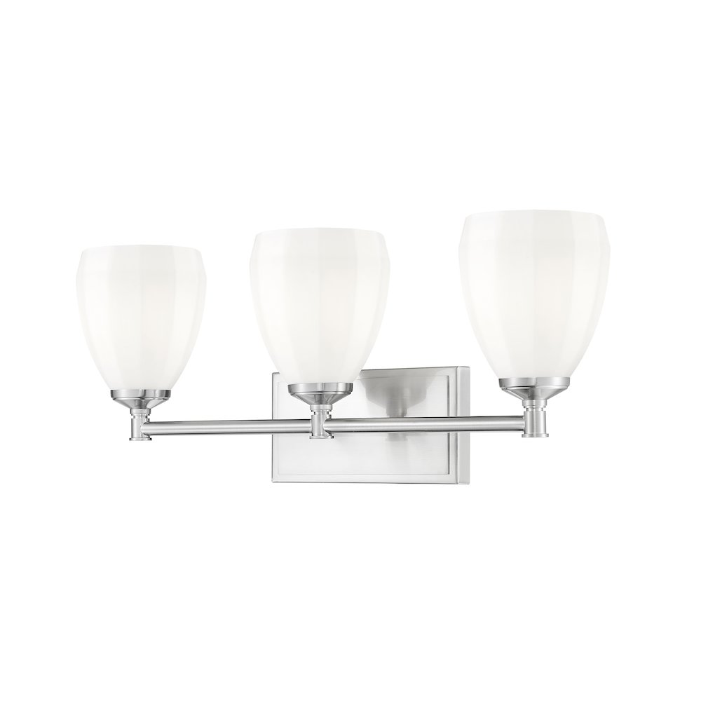Z-Lite Oren 3 Light Vanity in Brushed Nickel color, Steel frame. Picture 1