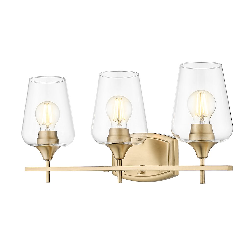 Z-Lite 3 Light Vanity, Burnished Brass. Picture 1