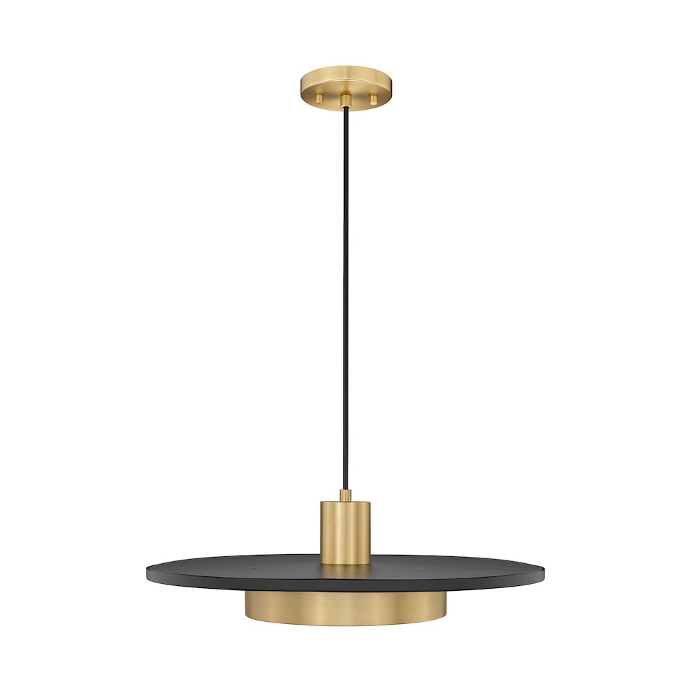 Z-Lite 1 Light Pendant, Matte Black + Modern Gold. Picture 3