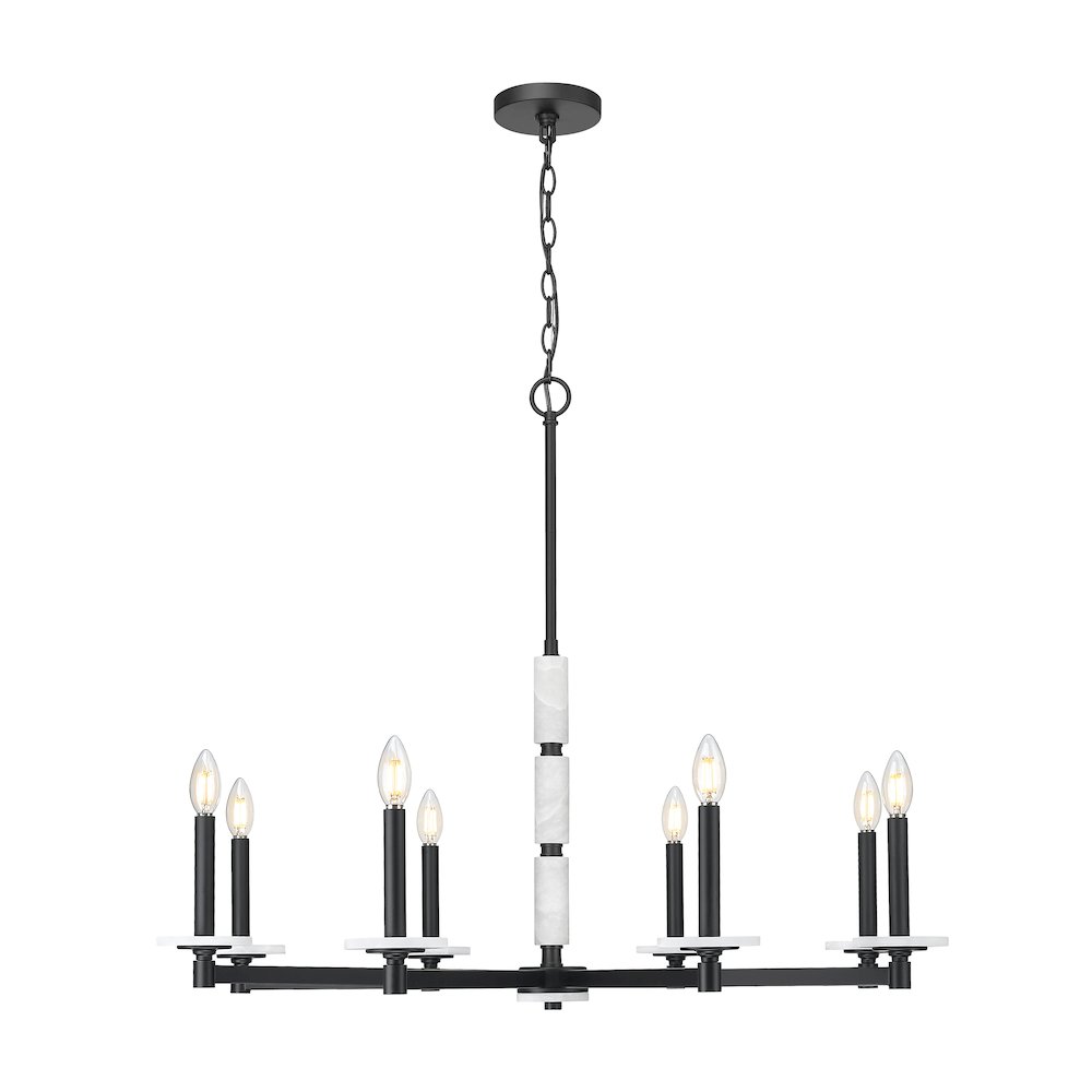 Z-Lite Kaden 8 Light Chandelier in Matte Black color, Steel frame. Picture 3