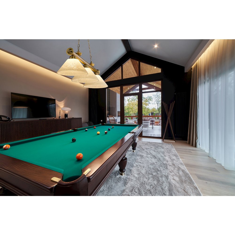Z-Lite Cordon 3 Light Billiard, Steel Frame, Golden Mottle Shade Color. Picture 6
