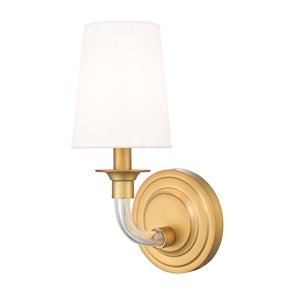Z-Lite Katerina 1 Light Wall Sconce in Rubbed Brass Frame Finish. Picture 1