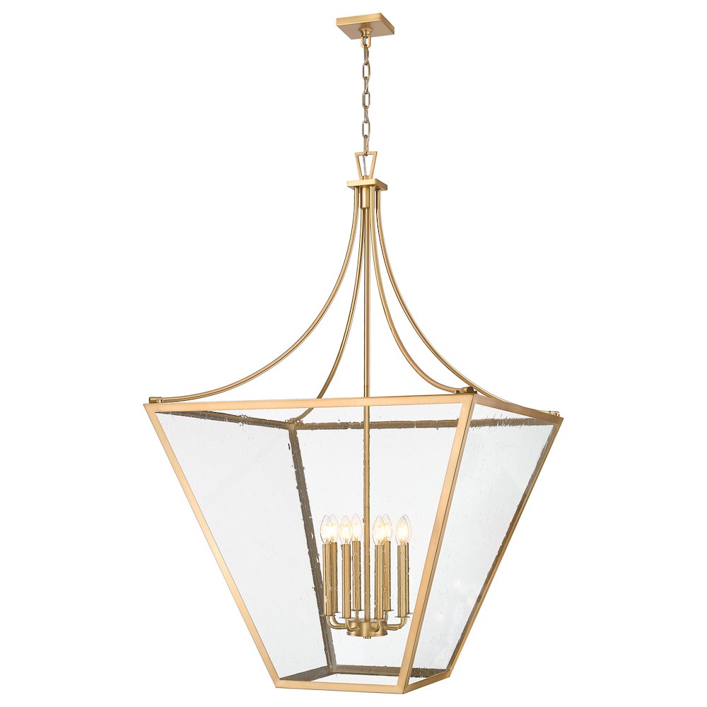 Z-Lite 8 Light Chandelier, Rubbed Brass. Picture 1