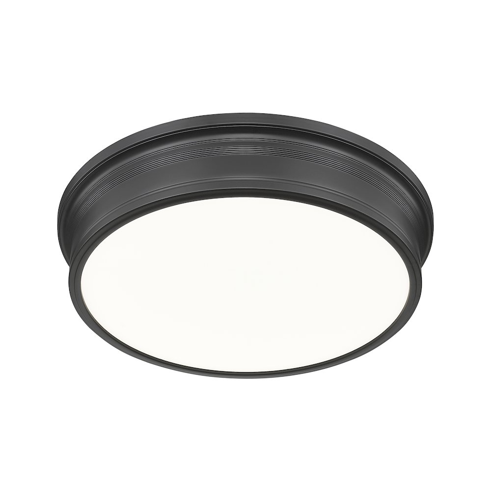 Z-Lite 1 Light Flush Mount, Matte Black. Picture 3