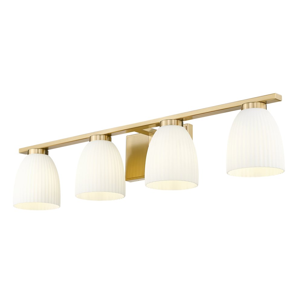 Z-Lite Naya 4 Light Vanity in Modern Gold color, Steel frame. Picture 3